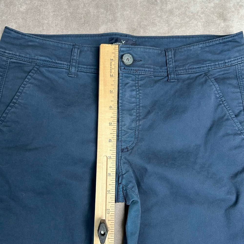 American Eagle Kick Boot Navy Blue Stretch Pants Womens 8 Regular Mid Rise Flare - Picture 4 of 9